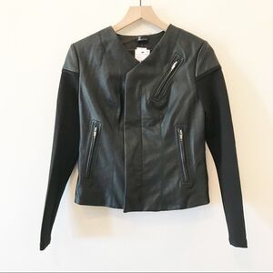 NWT Love Token Black Faux Leather Jacket Size XSmall